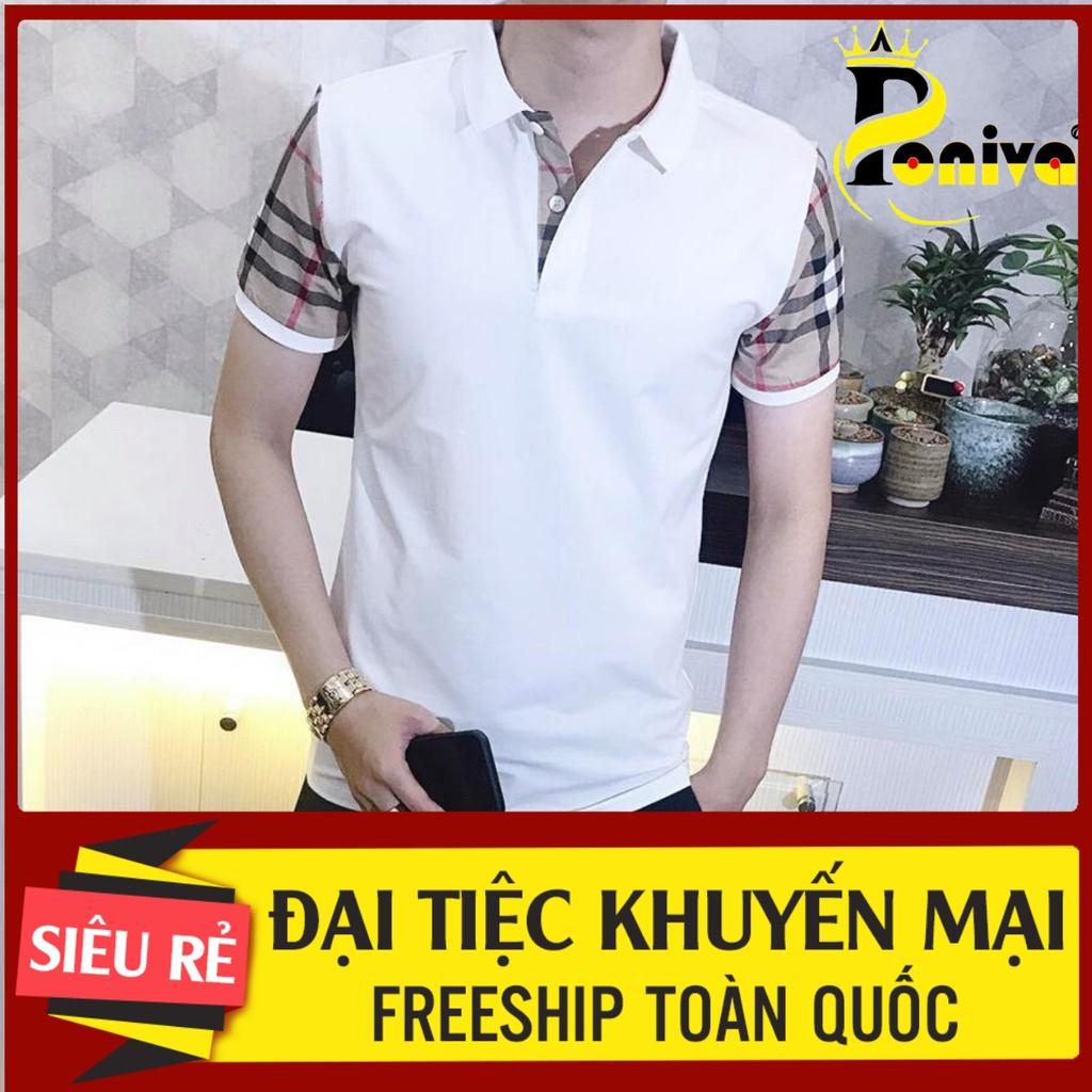Áo Thun Nam Phối Tay Caro Nam Tính