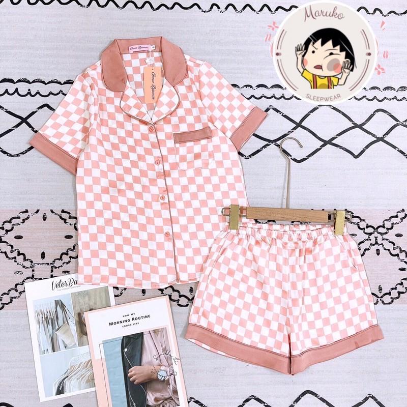 Bộ ngủ Choco Pijama lụa tơ mềm - Set quần đùi