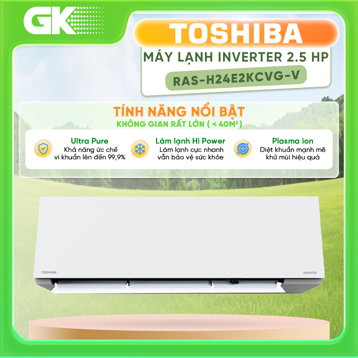 Máy Lạnh Toshiba Inverter 2.5 Hp Ras - H24E2Kcvg - V - Chỉ Giao Tại Hcm