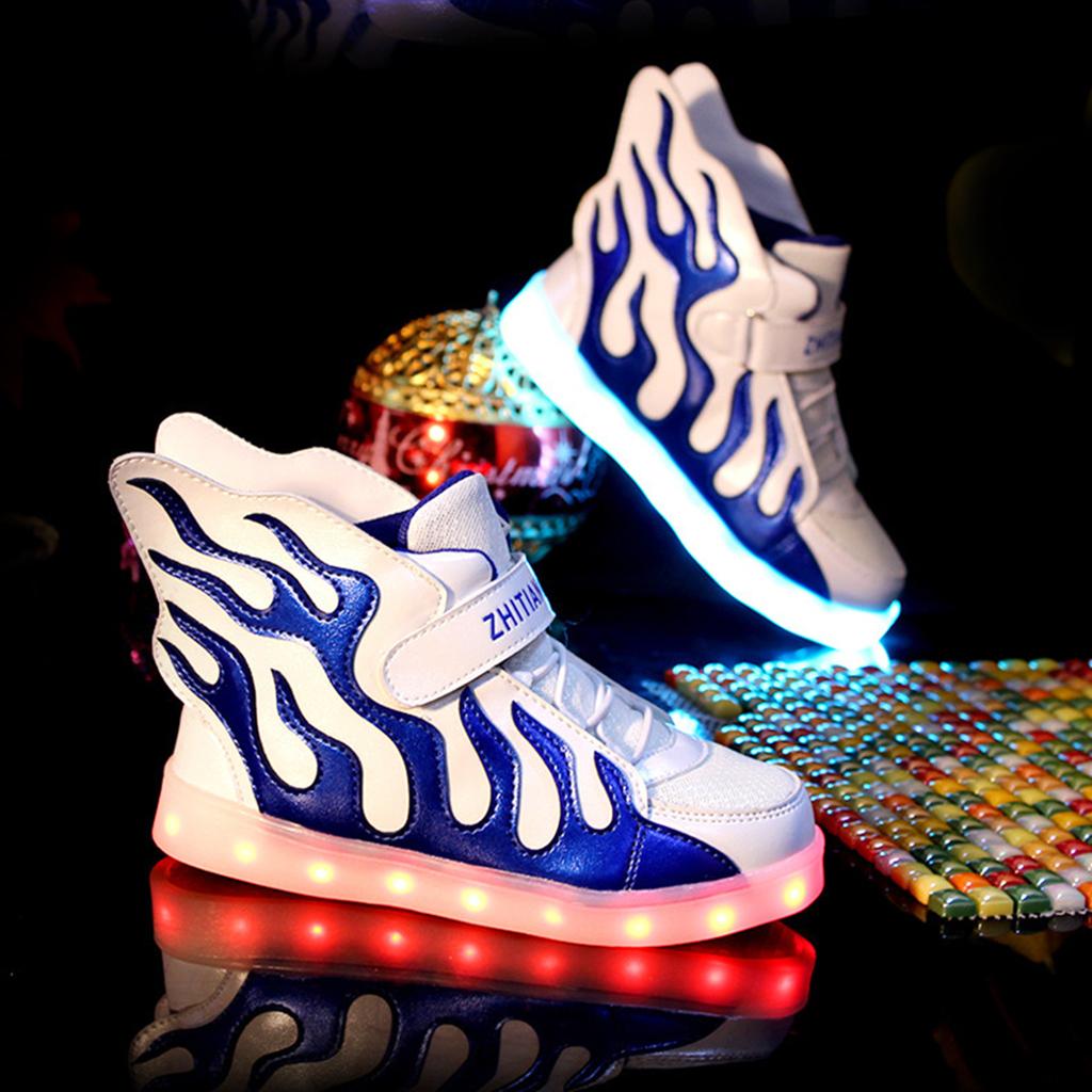 Wings Unisex LED Light up Lace Up Luminous Sneakers Kids Casual Shoes