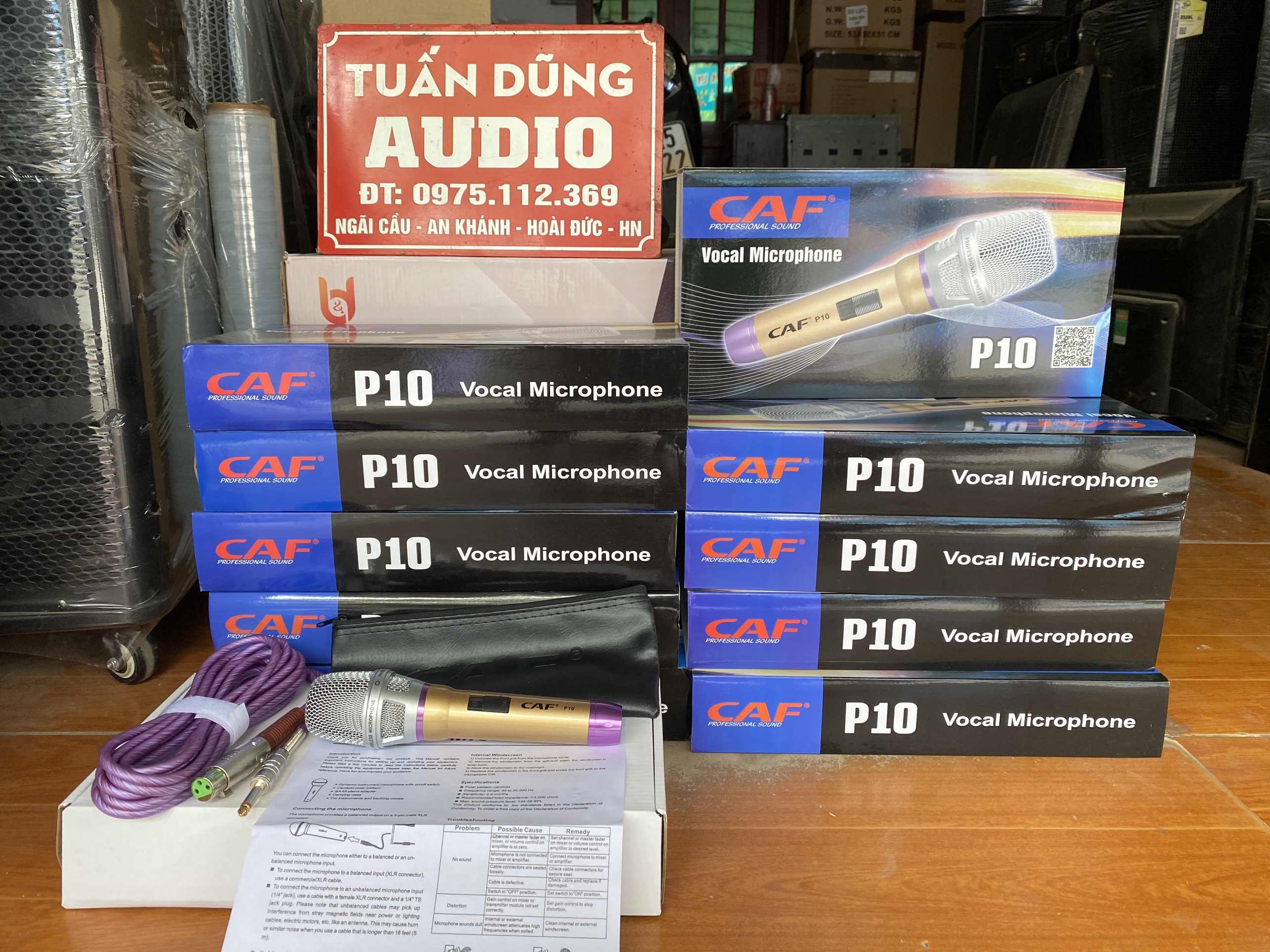 Micro có dây Karaoke CAF P10 [ Hàng Chính Hãng ] Hát Nhẹ,Bắt Nhạy,Hút Giọng,Chống Hú Tốt,Dây Dài 6m Vỏ 3 Lớp Chống Xoắn