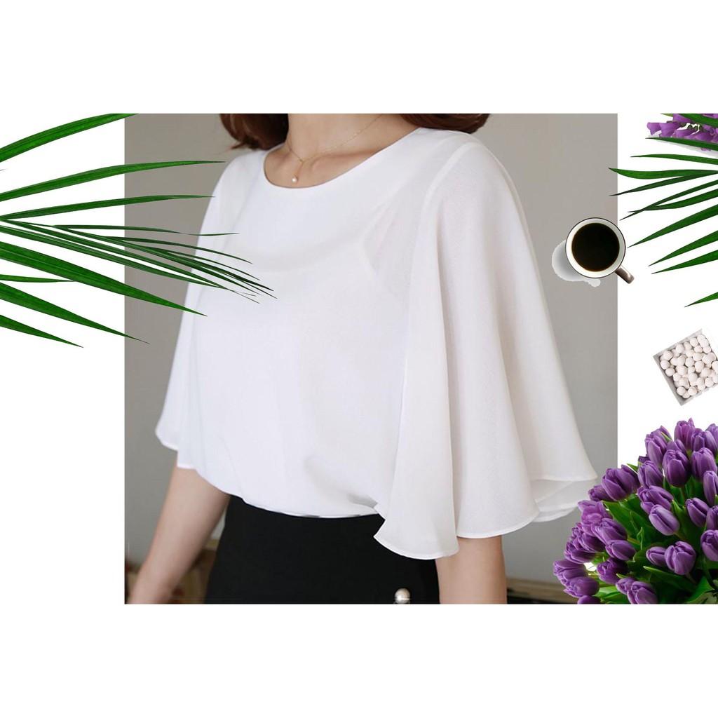 Áo Nữ Kiểu Voan Cổ Tròn Tay Loe