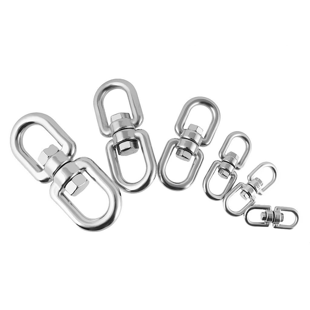 304 Stainless Steel Rotating Universal Ring 8-Model Chain Link Buckle Silver