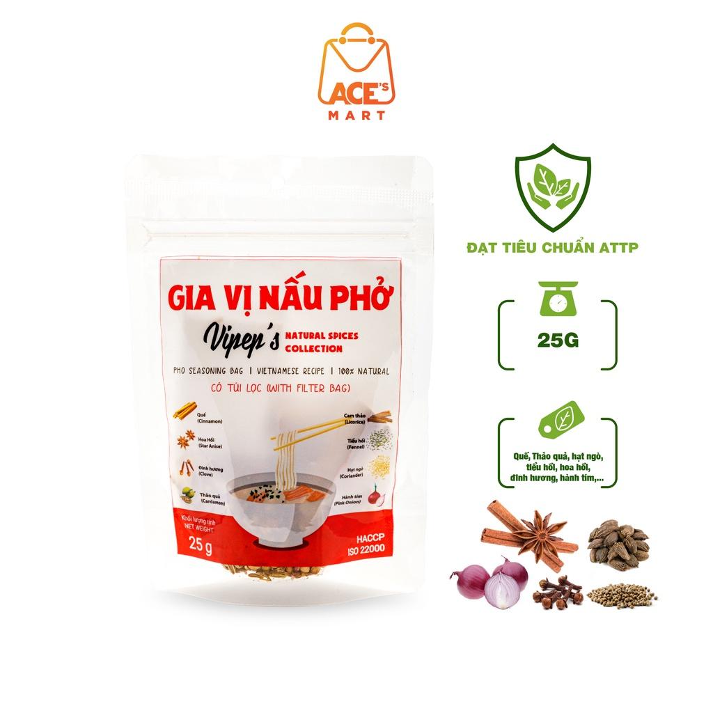 VIPEP - Combo 5 gói gia vị nấu phở Vipep 25g dùng nấu phở bò, tiện lợi ngon chuẩn vị