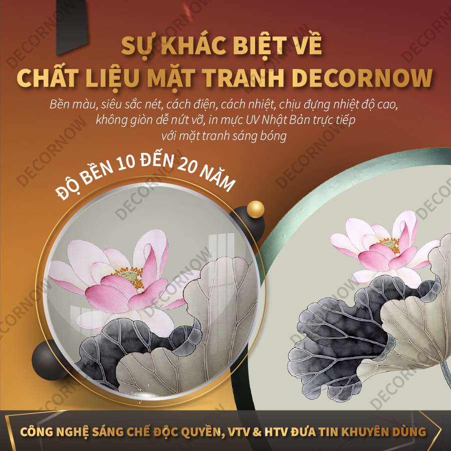 Đèn Hào Quang Phật DECORNOW, Tranh Trúc Chỉ Tròn Hiện Đại Hoa Sen, Trang Trí Ban Thờ Mẹ Quan Âm, Các Vị Phật 20,30,40 cm