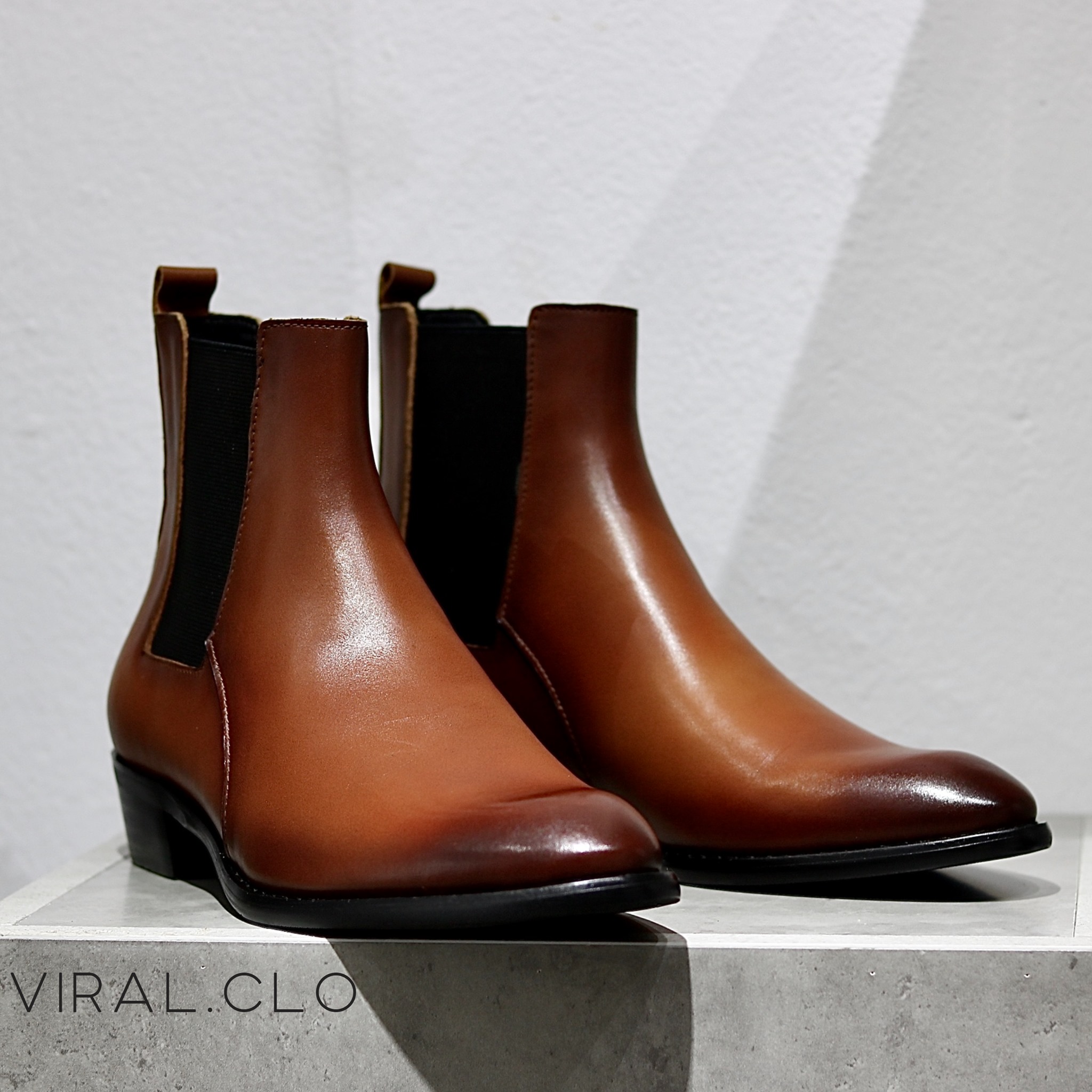 Giày Nam Chelsea Boots Da Bò Đế Gỗ Kiểu Dáng Đường Phố BẢO Dưỡng 12 THÁNG Tặng Phụ Kiện Hộp + Lót