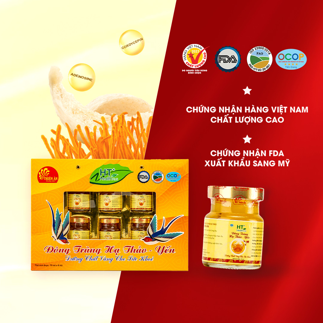 Đông Trùng Hạ Thảo Yến HT Thiên Ân - Hộp 6 Hũ