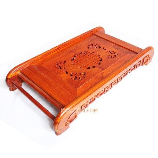 Khay trà gỗ Hương đỏ loại lớn size 57x32x8cm
