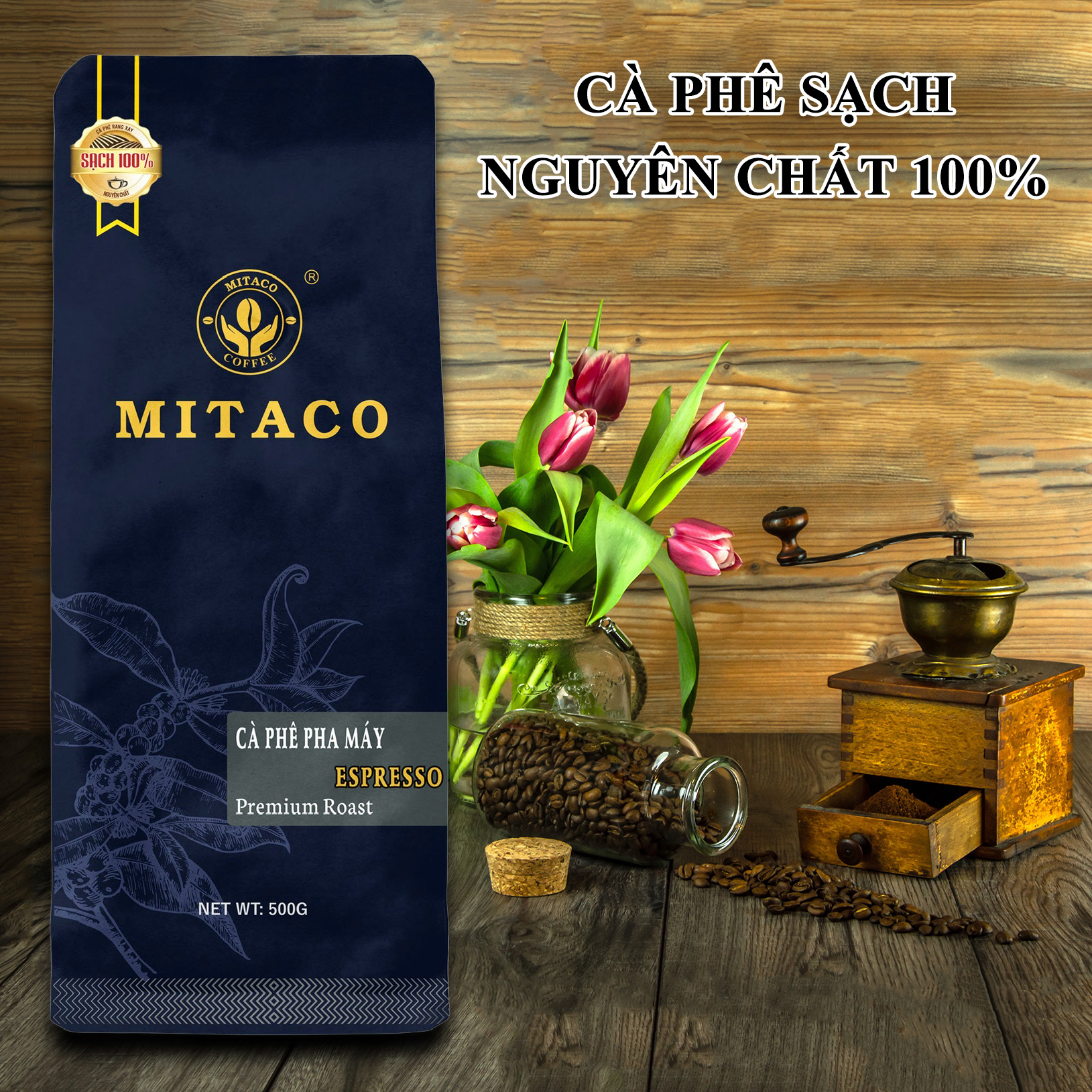 Cà Phê Pha Máy (ESPRESSO) MITACO COFFEE (Gói 500g)