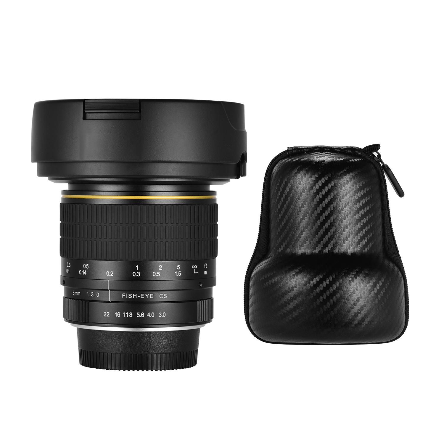 8mm f3.0 Fisheye Lens APS-C Manual Focus Ultra Wide Angle for APS-C Compatible with Canon Camera