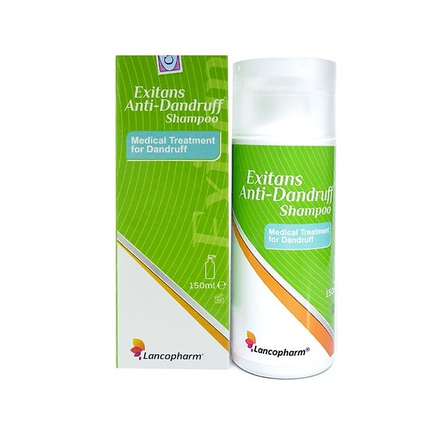 Dầu gội trị gàu nấm Lancopharm Exitans Anti Dandruff Shampo 150ml giúp sạch gàu và nấm, hết ngứa, không khô tóc hỗ trợ chống rụng tóc, tái tạo chân tóc