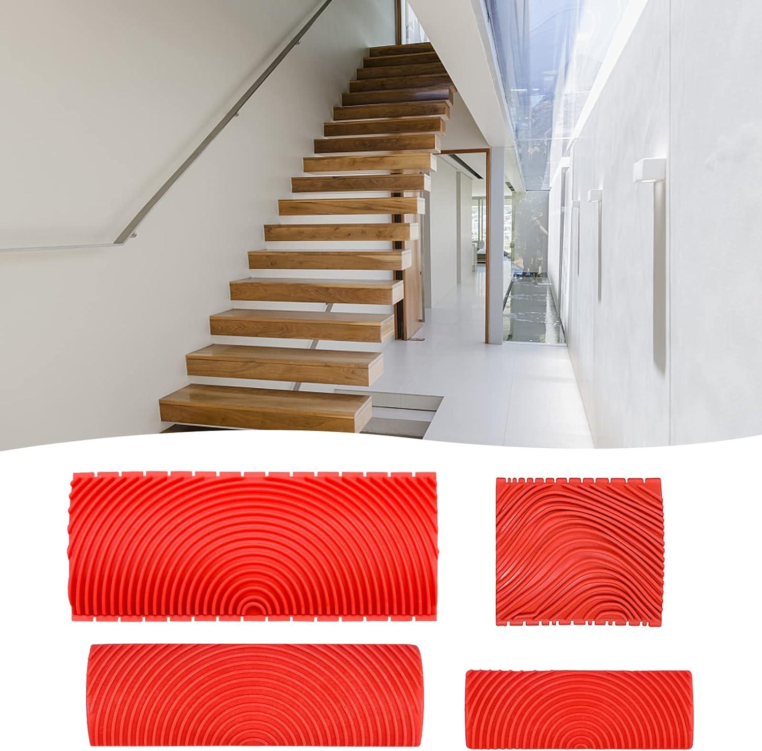 4 Miếng Gỗ Tạo Hạt Dụng Cụ, Cao Su Tranh Dụng Cụ Tạo Hạt Gỗ Cao Su Tranh Cho Tranh Gỗ, Tường