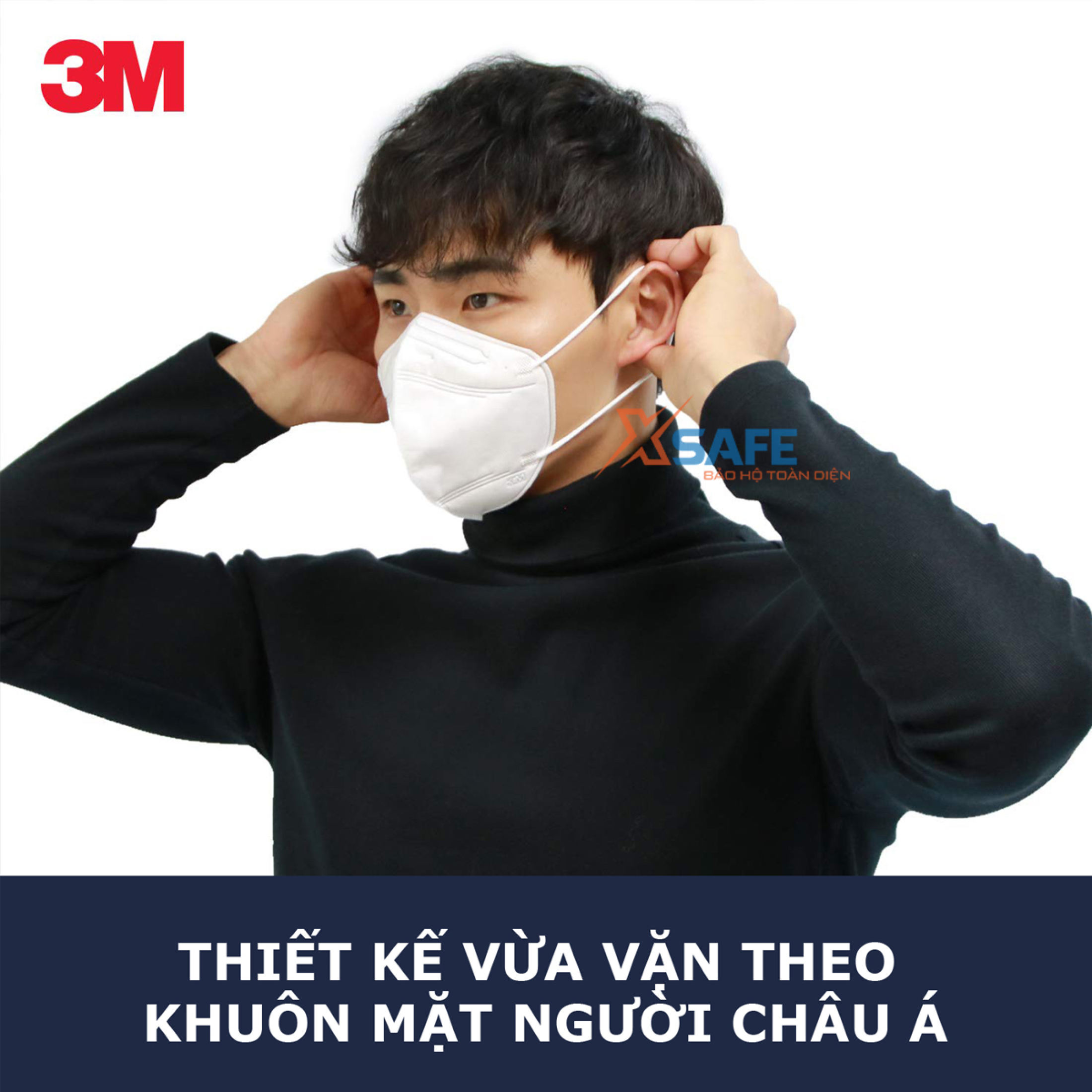 Combo khẩu Trang KF94 3M 9013 kháng khuẩn, ngăn bụi mịn PM2.5 màu Trắng và Đen tương đương với khẩu trang N95, chuyên dùng chống lây nhiễm