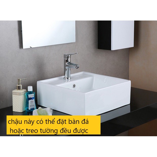 Chậu lavabo sứ, chậu rửa mặt bàn đá, men tuyết đẹp , lớp men dày không bám bẩn