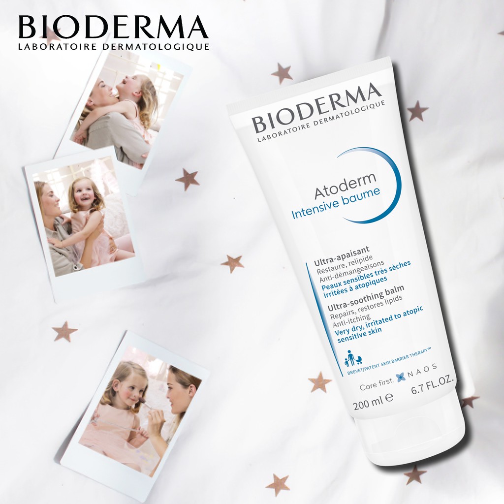 Kem dưỡng ẩm làm dịu và phục hồi dành cho da khô, da chàm dị ứng BIODERMA Atoderm Intensive Baume 200ml