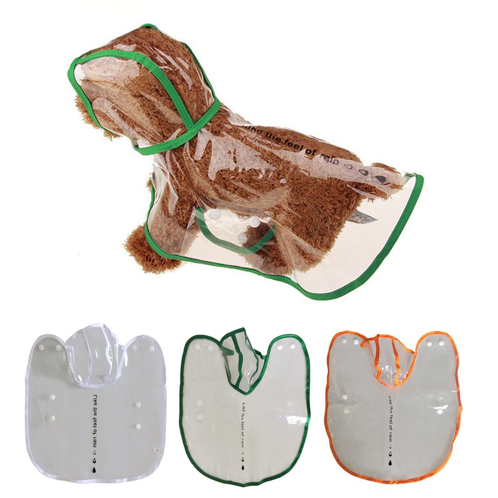 Pet Dog Rain Coat Poncho Rainwear Waterproof Jacket Hooded Hoodie Outdoor Wear, Clear