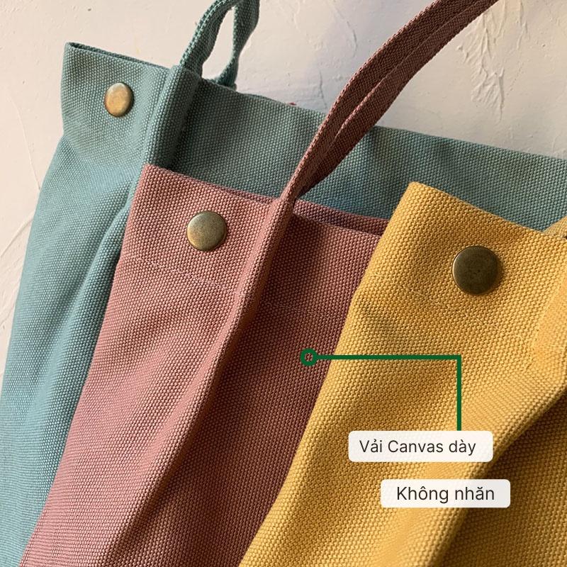 Túi Tote Túi Vải Trơn Chất Canvas Dày Dặn