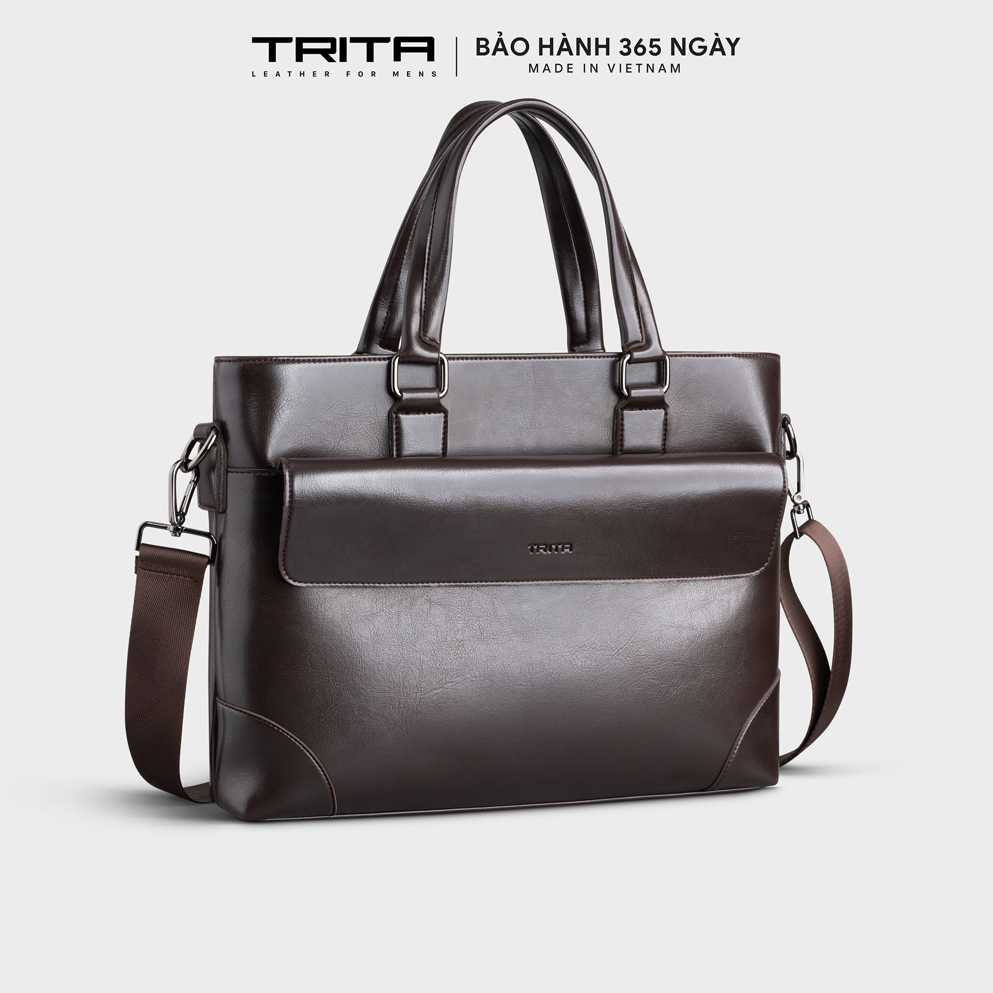 Cặp công sở Trita ( Thời trang nam cao cấp đựng vừa laptop 13 inch - Cặp da TCA24 )
