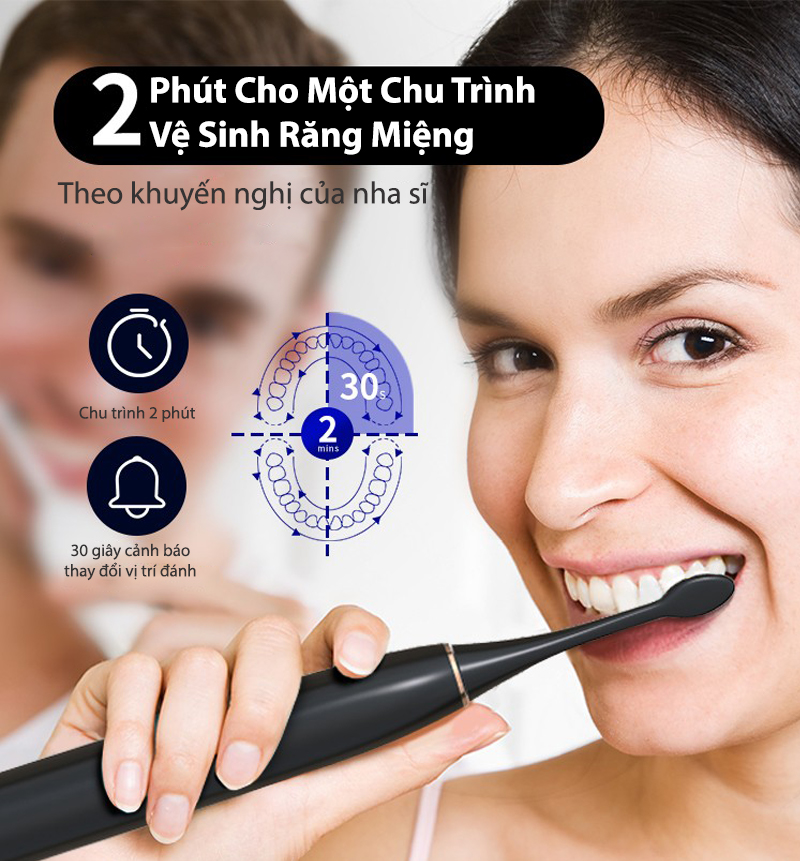 Bàn Chải Điện Lorca TA 9208TB Chải Sạch Mảng Bám, Chống Nước IPX7, Vệ Sinh An Toàn Răng Miệng, Hàng Chính Hãng Cao Cấp