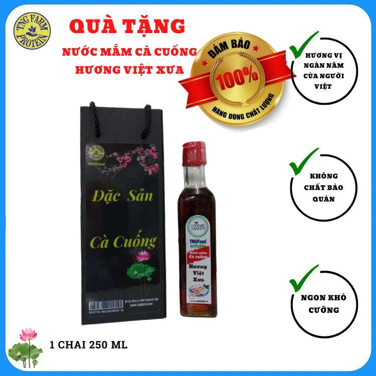 QUÀ TẶNG NƯỚC MẮM CÀ CUỐNG HƯƠNG VIỆT XƯA LOẠI THƯỢNG HẠNG THƠM NGON. CHAI 250 mL Mã SP : QTNM-250