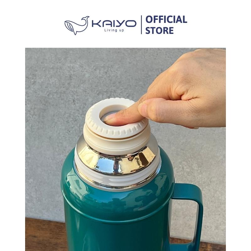 Phích giữ nhiệt hai lớp Kaiyo, chất liệu inox 304, dung tích 2,2 lít, màu xanh cổ vịt [KSV22BLUE]