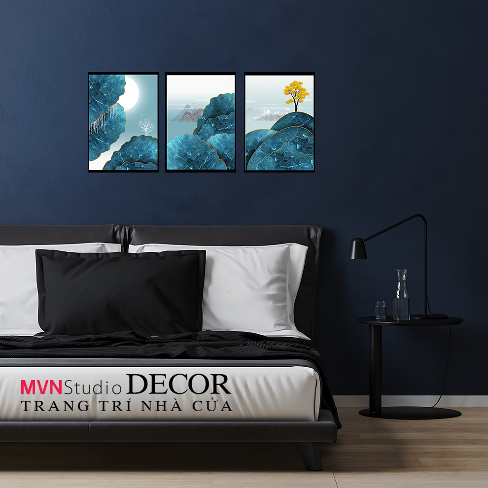 Tranh decal dán tường KHUNG CẢNH TRĂNG TỈNH trang trí PHÒNG KHÁCH, BÀN LÀM VIỆC, PHÒNG NGỦ - MVN Studio Decor