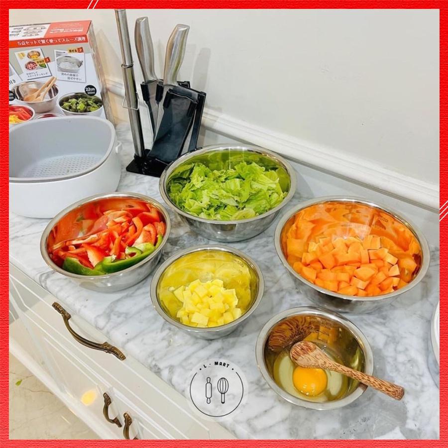 Tô Inox 304 Cách Nhiệt Cao Cấp Hàng Nhật Bản Bền Đẹp Không Gỉ Set 5 Món Đầy Đủ Kích Thước Tiện Lợi