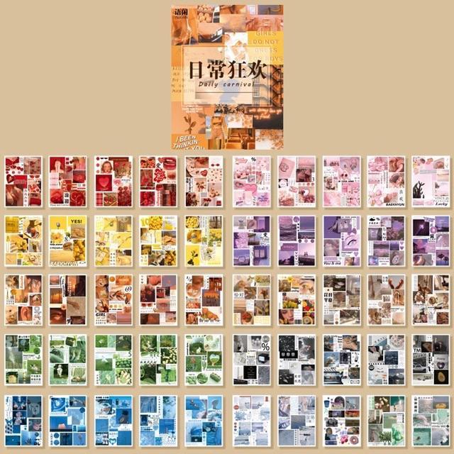 Hộp 50 tờ stickers theo chủ đề không trùng mẫu