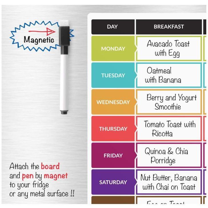 Bảng nam châm tủ lạnh Weekly Food
