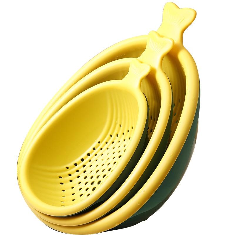 Set 6 Rổ Nhựa Hai Lớp Đa Năng Tiện Dụng Cho Nhà Bếp