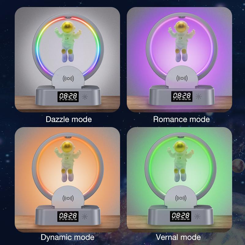 Genai từ tính Levitating Bluetooth Loa không dây Astronaut Loa Hộp âm thanh với bộ sạc không dây LED Light Show không dây Color: Superior Version