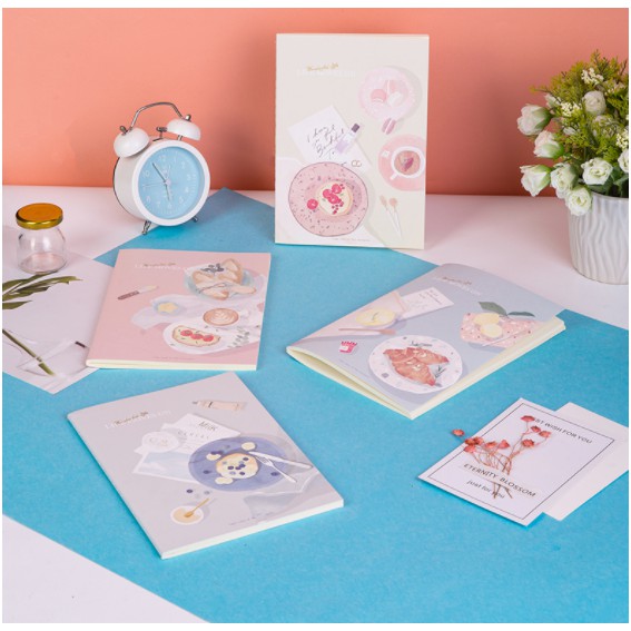 Sổ tay ghi chép cute khâu gáy 40 trang kẻ ngang hình tách trà pastel A5 Deli - 70gsm - Phù hợp làm sổ kế hoach planner, viết nhật kí, sử dụng như tập vở học sinh - 1 quyển - FA540-N05