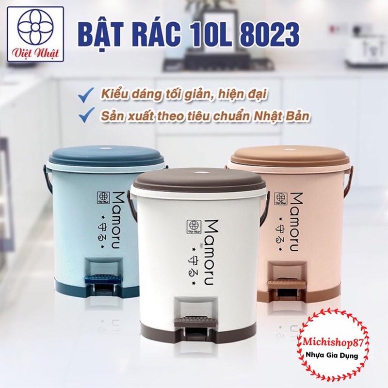 Thùng Rác Nhựa Tròn Đạp Chân 5L - 10L Nhựa Việt Nhật Kiểu Dáng Mới, Thùng Rác Nắp Bật Đạp Chân Thông Minh