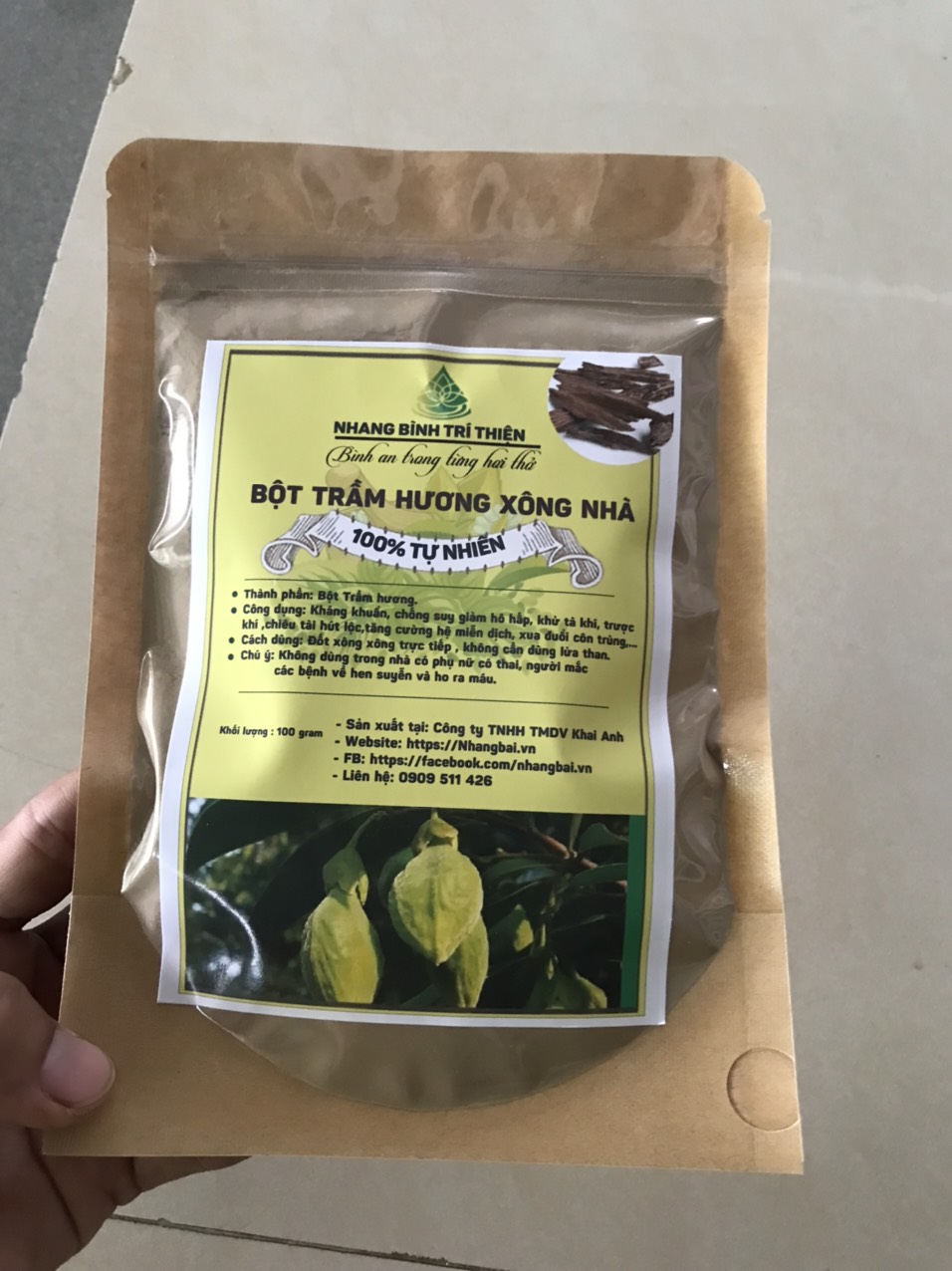 Bột Trầm hương xông nhà Trầm hương thơm (100 gram)