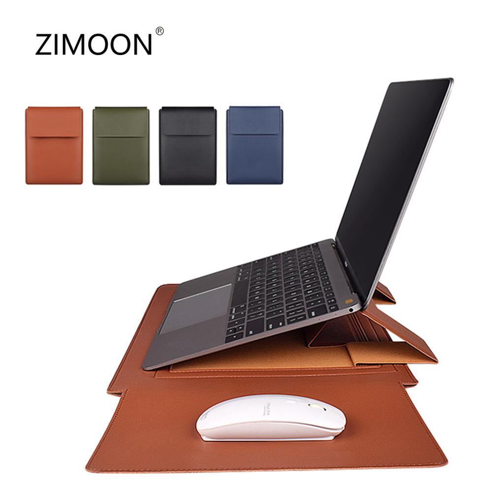 Đa Năng Đựng Laptop Cho Macbook Air Pro Da PU 13/14 Inch Bao Túi Đựng Laptop Có Chân Đế Chuột miếng Lót