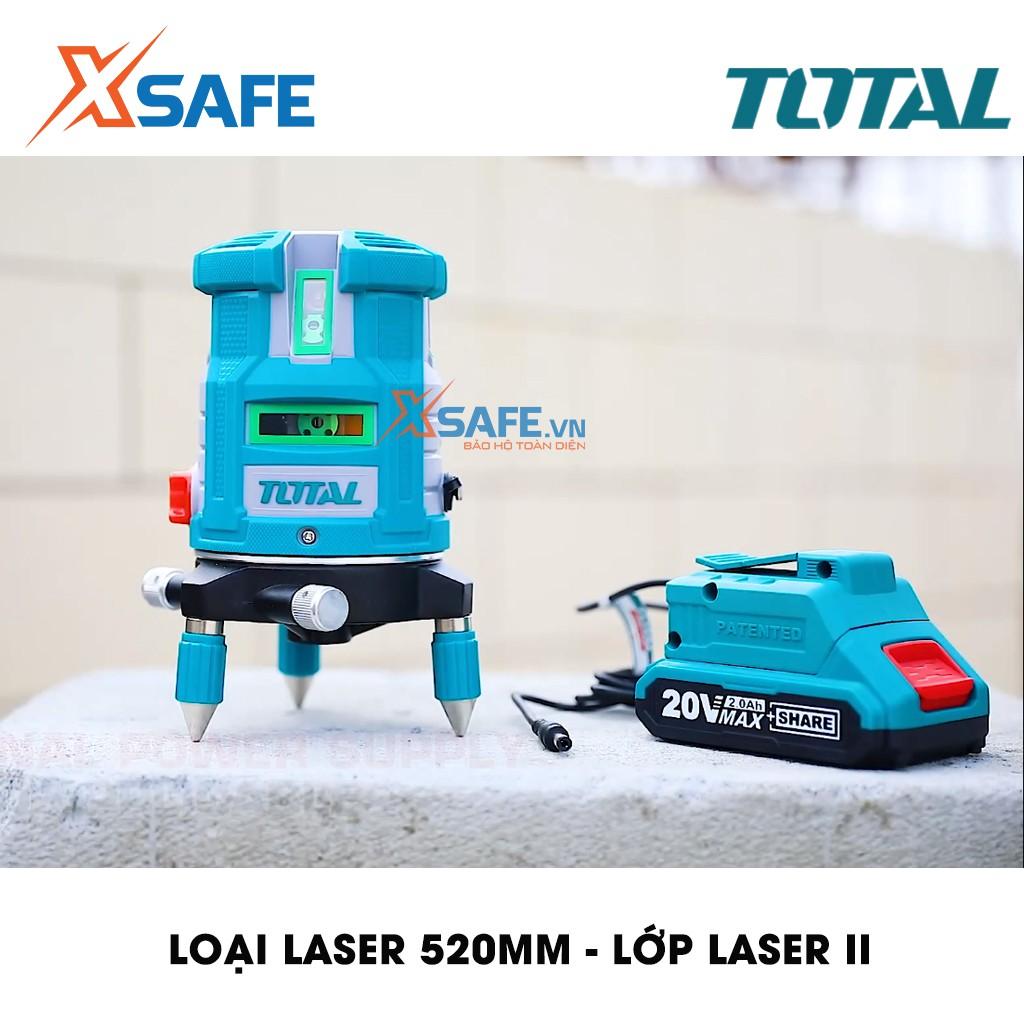 Máy đo mức cân bằng tia lade TOTAL TLL305205 Phạm vi làm việc 0 ~ 20 m, thước ke góc 1 tia ngang, 4 tia dọc