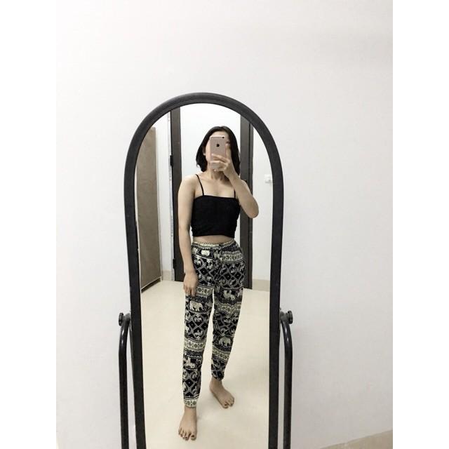 Quần bom lanh thổ cẩm, bo gấu, có size