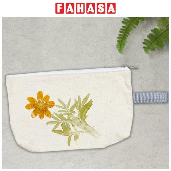 Túi Bút Vải Canvas In Hoa Lá Tươi - Saigon Zerowaste - Mẫu 1