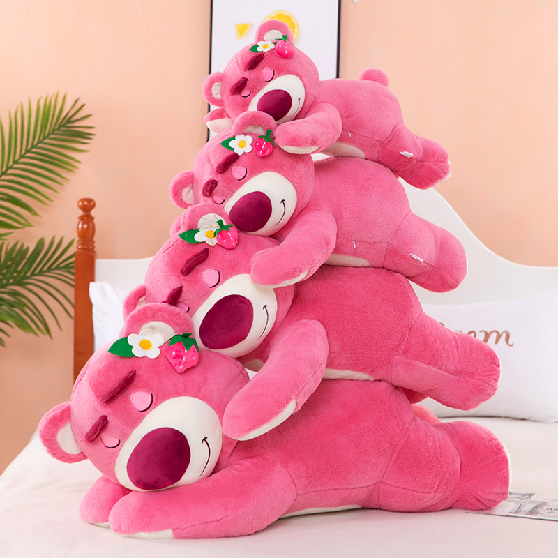 Gấu Bông Gấu Dâu Losto Nằm Dễ Thương Siêu Hot (25cm--->1m3) Gối Ôm Gấu Dâu Losto Cute Mềm Mịn, Hàng Xịn Cao Cấp Loại 1 (Tặng Kèm 1 Ví Da 12 Ngăn Đựng Thẻ Atm, Cccd)