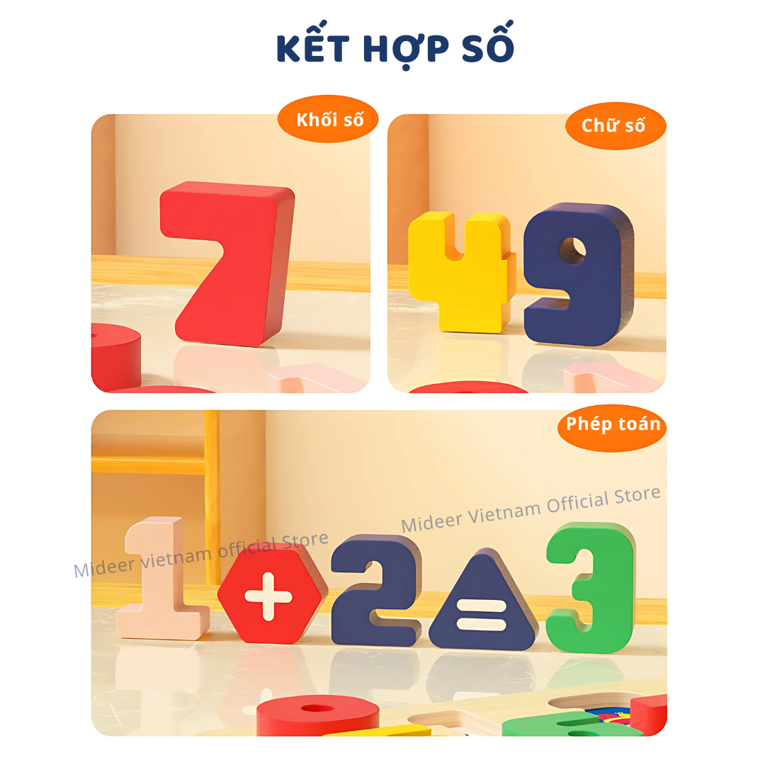 Bảng ghép hình chữ cái, số , đồ vật và thức ăn Mideer wooden peg puzzles