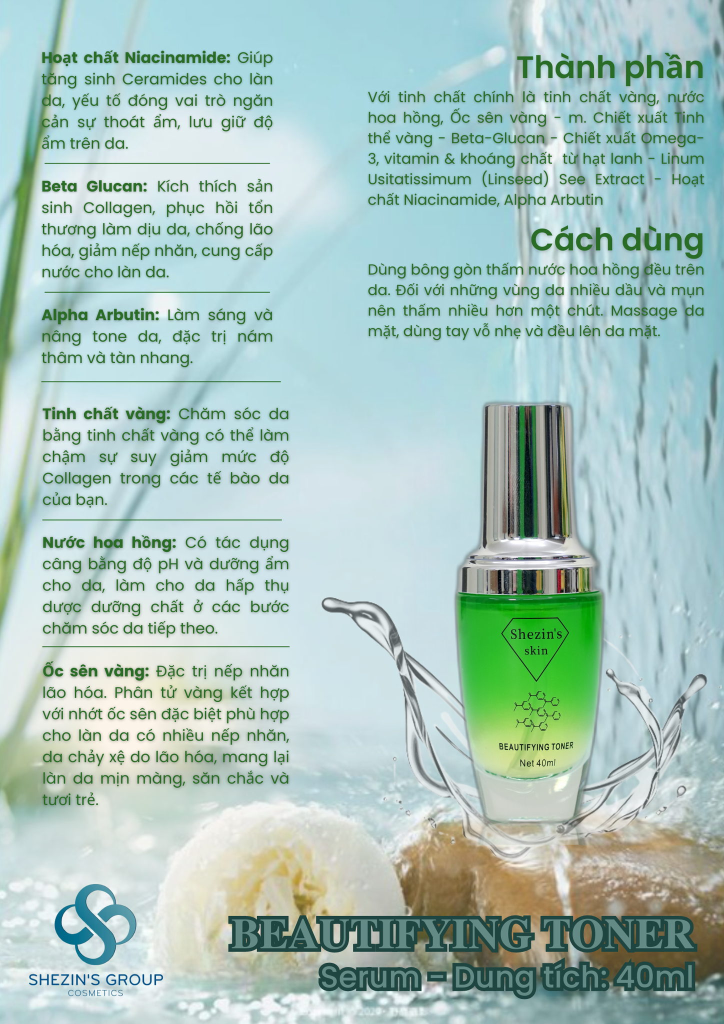 Serum cung cấp ẩm Beautifying toner