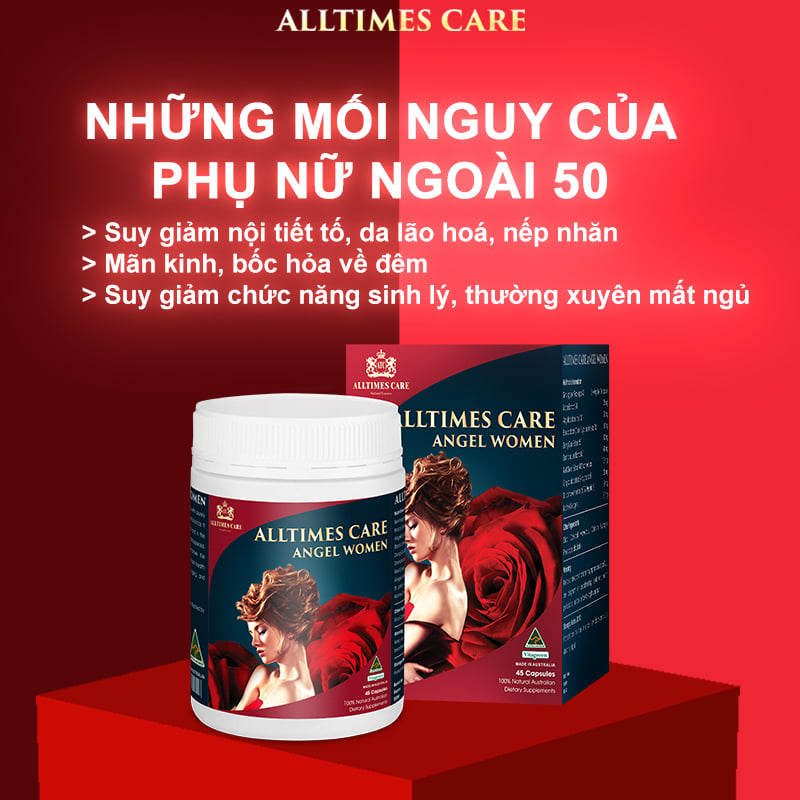 [COMBO 2 HỘP] Thực phẩm bảo vệ sức khỏe hỗ trợ cải thiện nội tiết tố nữ ALLTIMES CARE ANGEL WOMEN - Hộp 60 viên