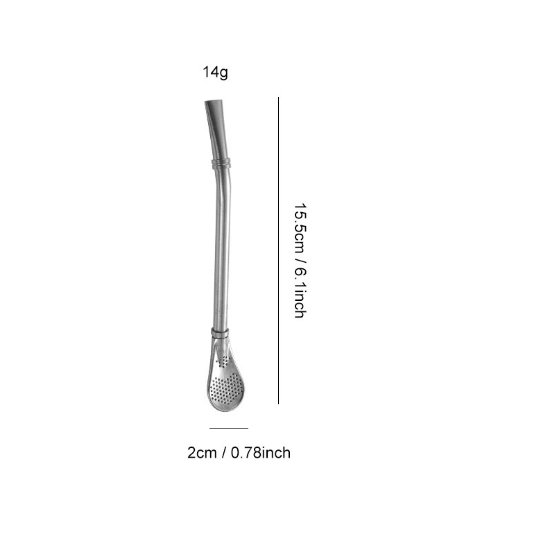 Thìa cà phê kem kiêm ống hút 2in1 - thìa cán dài - muỗng dài