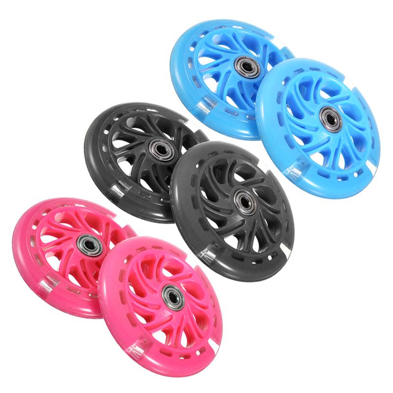 120Mm Trẻ Em Xe Trượt Scooter Bánh Xe Thay Thế Đèn LED Nhấp Nháy Bánh Xe W/ Vòng Bi ABEC-7 Cho Bé Xe Ô Tô Bánh Xe Color: Pink