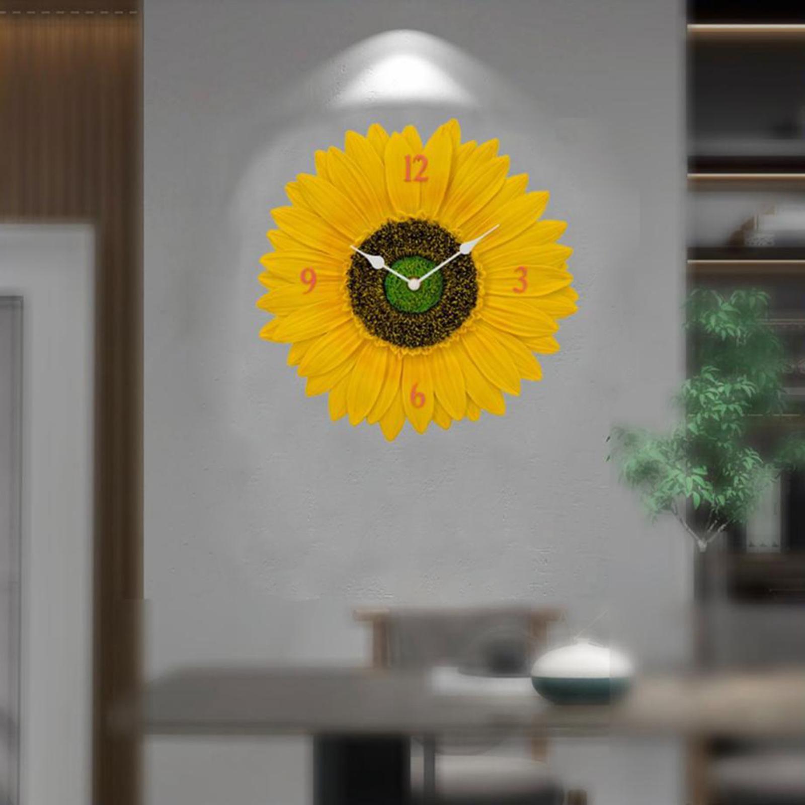 Indoor Outdoor Wall Clock Wall Clock Non Ticking Silent Waterproof Wall Clock Art Wall Decor Hanging Clocks for Home Bedroom Fence