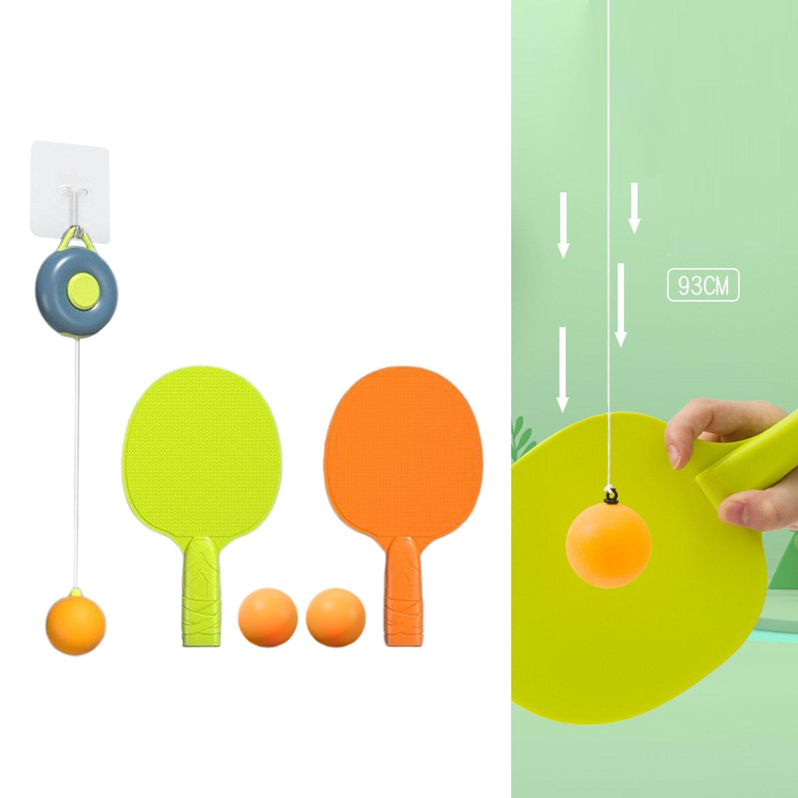 Tennis Trainer Self Training Set Practice Telescopic Host Pingpong Balls Paddles Set for Parent Kids Interaction Boys Girls Beginners