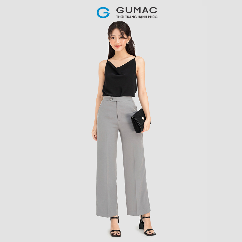 Quần tây nữ GUMAC LQ0710 công sở ống suông chất liệu Cotton chéo thoáng mát