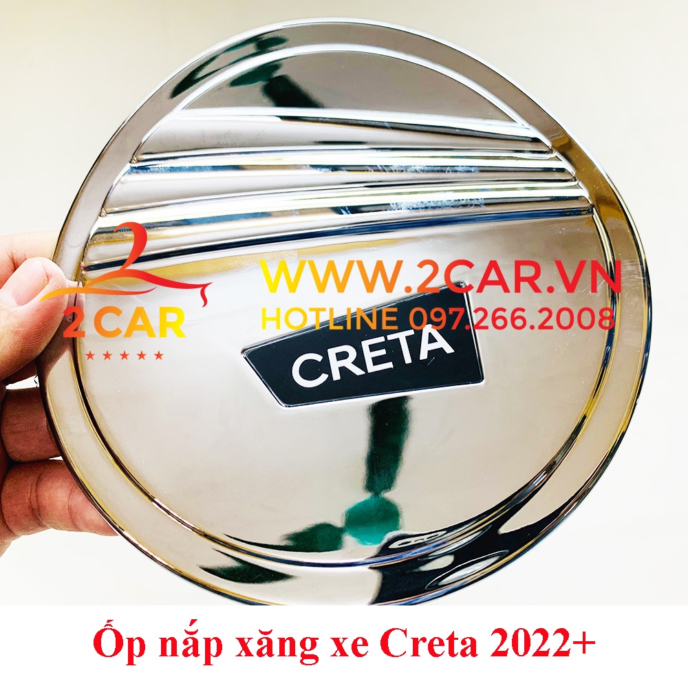 Combo Ốp Tay nắm, Hõm cửa, chén cửa, nắp bình xăng Xe Hyundai Creta 2022- 2023 Mạ Crom cao cấp