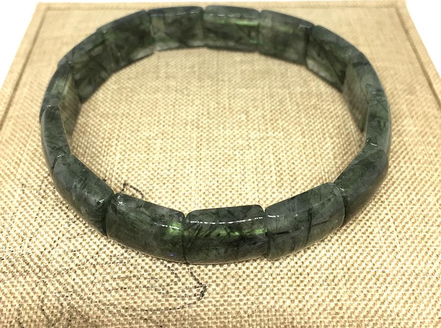 Vòng Thạch Anh Tóc Xanh Bảng 12x15mm