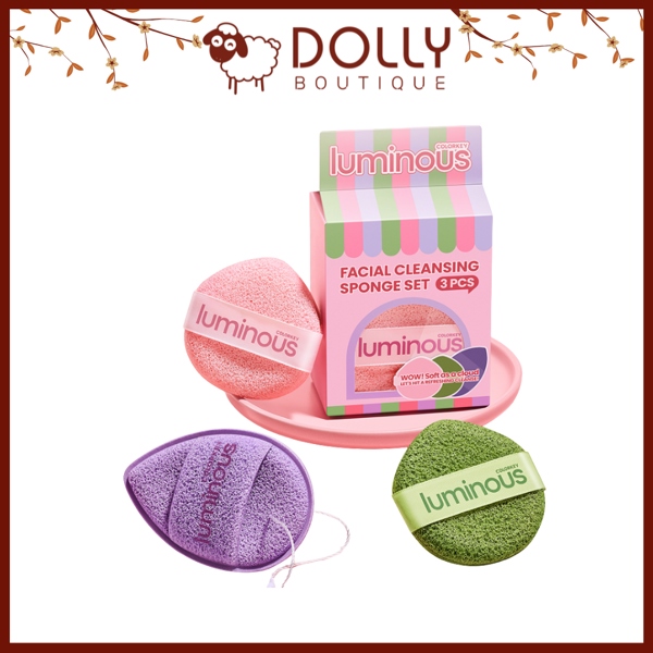 Set 3 miếng rửa mặt Colorkey Luminous Hỗ Trợ Làm Sạch Sâu, Loại Bỏ Bụi Bẩn